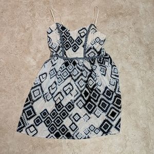Navy & Cream spaghetti strap dress